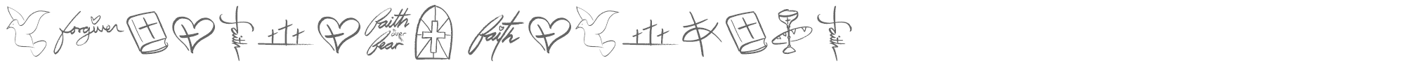 Sample characters Christian Pictures Font